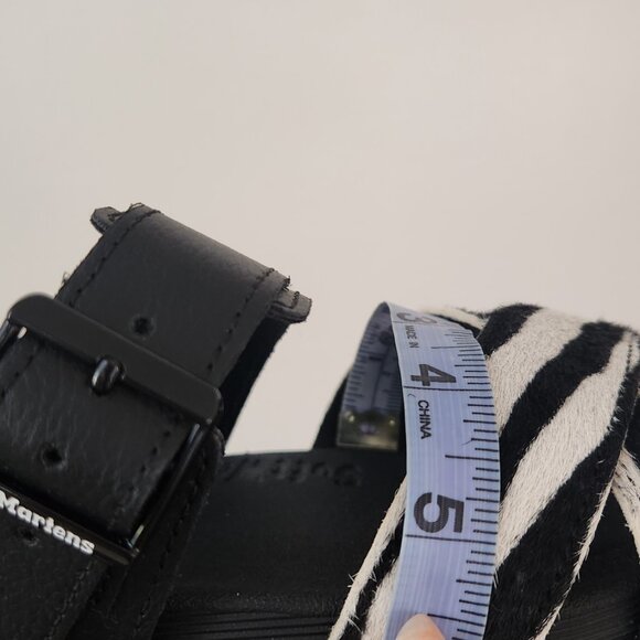 Dr. Martens Voss II Hydro Leather Sandals -  Zebra Hair On and Black Athena - Picture 8 of 13